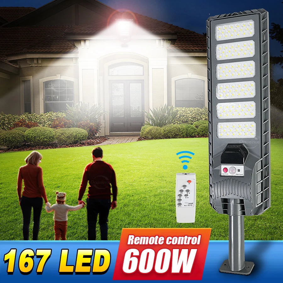 Newest 600W LED Outdoor Solar Lights Motion Sensor Wall External Solar Lamp Waterproof Sunlight Power Street Garden Light