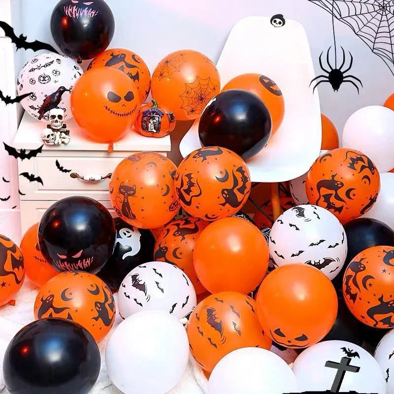 10-100pcs Halloween Balloons Creative Pumpkin Scary Ghost Spider Latex Balloons Kids Toys Halloween Party Decorations Supplies