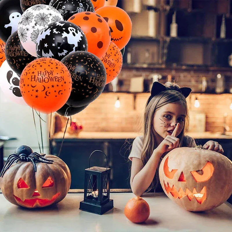 10-100pcs Halloween Balloons Creative Pumpkin Scary Ghost Spider Latex Balloons Kids Toys Halloween Party Decorations Supplies