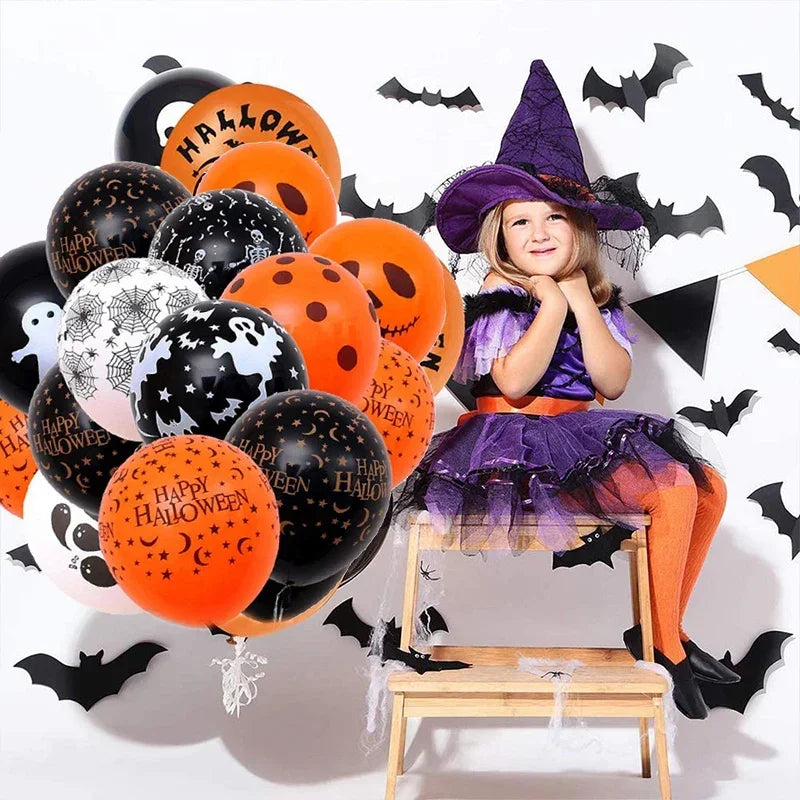 10-100pcs Halloween Balloons Creative Pumpkin Scary Ghost Spider Latex Balloons Kids Toys Halloween Party Decorations Supplies