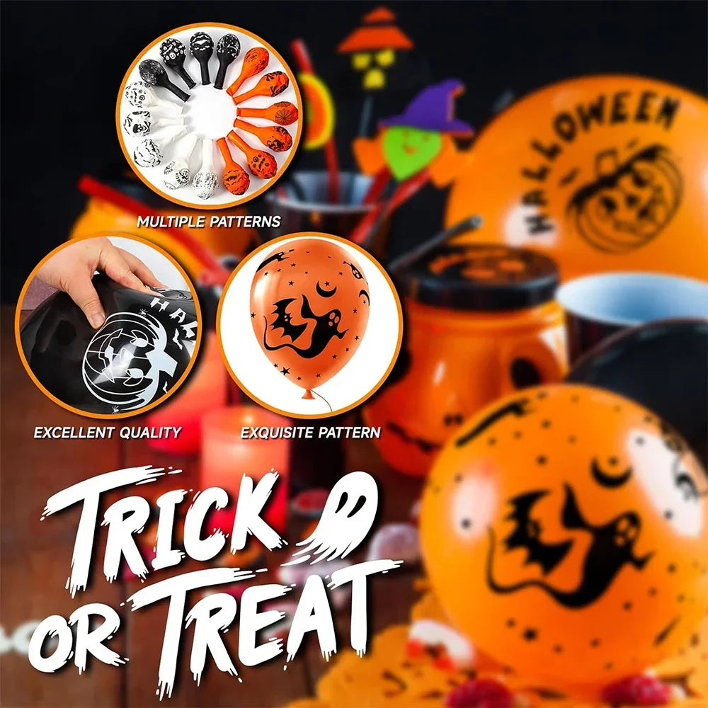 10-100pcs Halloween Balloons Creative Pumpkin Scary Ghost Spider Latex Balloons Kids Toys Halloween Party Decorations Supplies