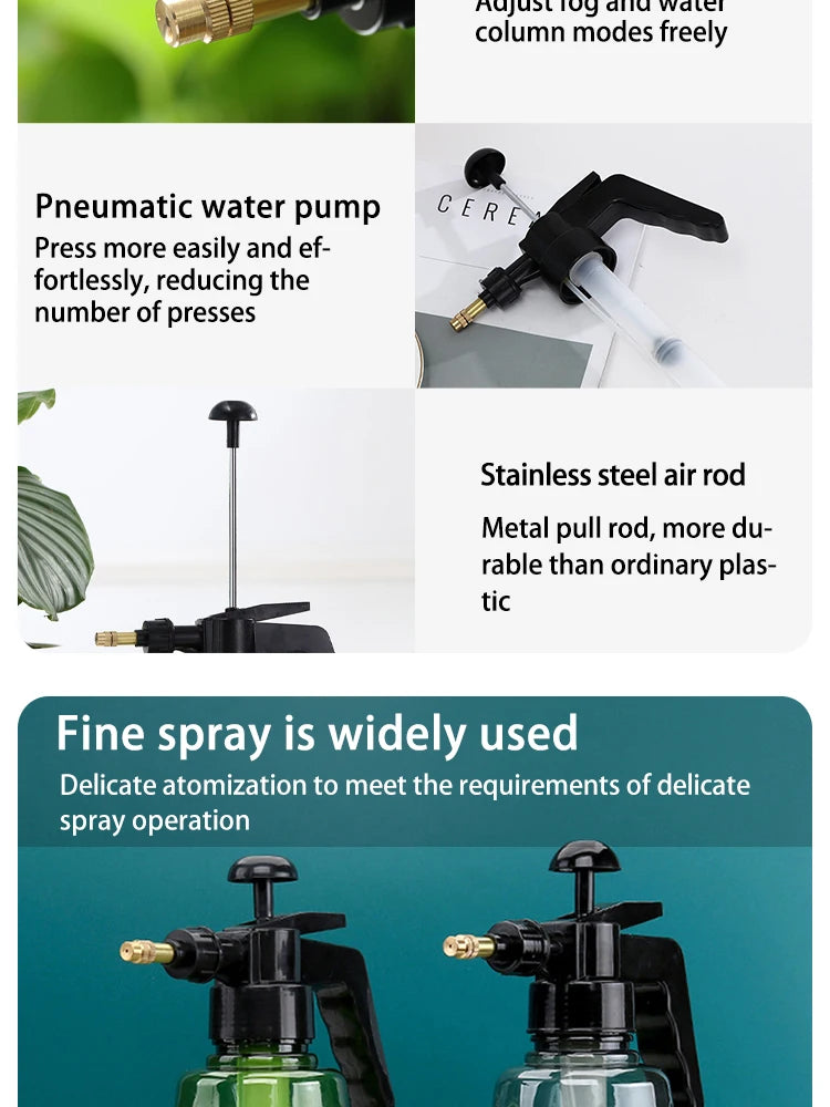 1pc Premium Plastic Pressure Spray Bottle - Powerful Air Pressure Technology, Adjustable Nozzle, High-Pressure Mist Sprayer for