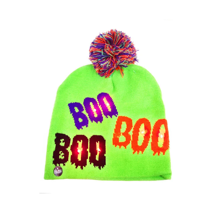 ON SALE! 2025 New Year LED Knitted Christmas Hat Beanie Light Up Illuminate Warm Hat For Kids Adults New Year Christmas Decor