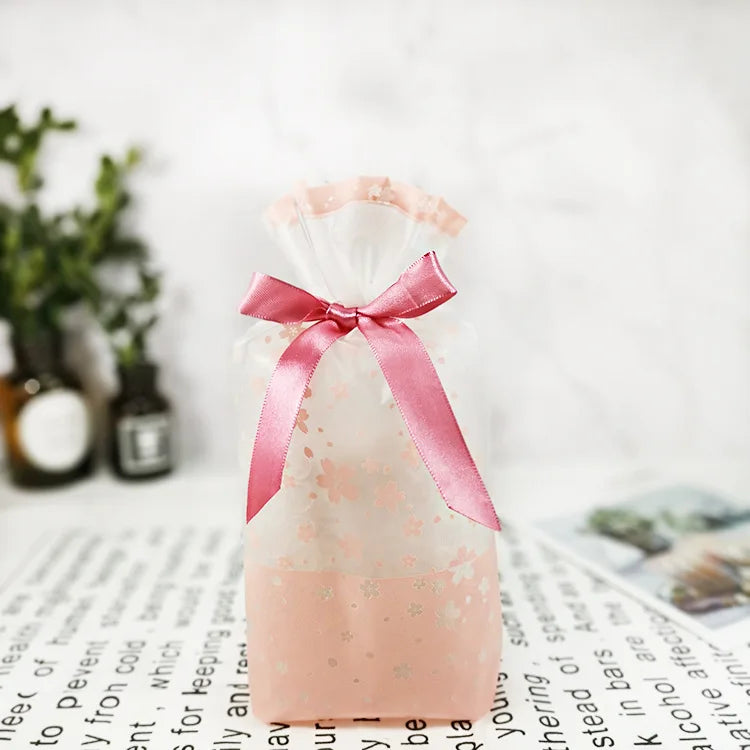 50 PCS/100 PCS Christmas gift bag holiday decoration bag candy cookie snack bag for packaging food drawstring bundle pocket