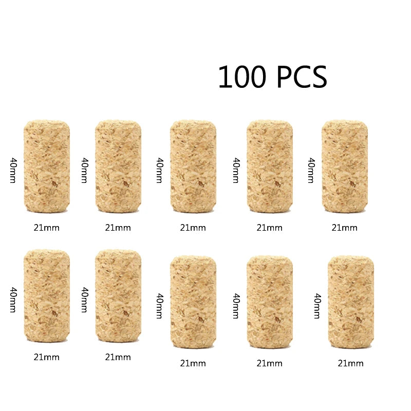 50 100 Pcs Wine Corks Stopper Natural Reusable Functional Portable Wine Cork Straight Stopper for Bottling of Wines or Crafting