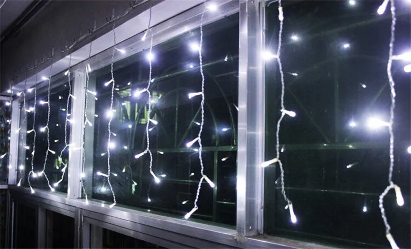 Christmas Decoration 2024/2025 icicle Led Curtain Lights for Outdoor Droop 0.4/0.5/0.6M Christmas Lights for home New Year 2025