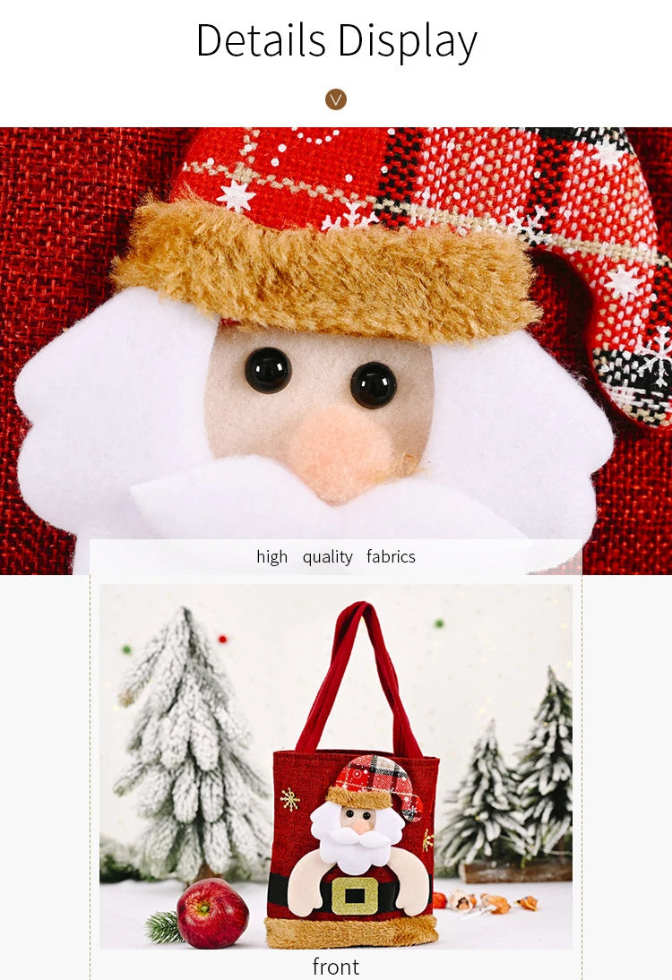 1-20PCS Christmas Tote Bag Snowman Bear Candy Bag Children Gift Bag Storage Bag Christmas Decoration