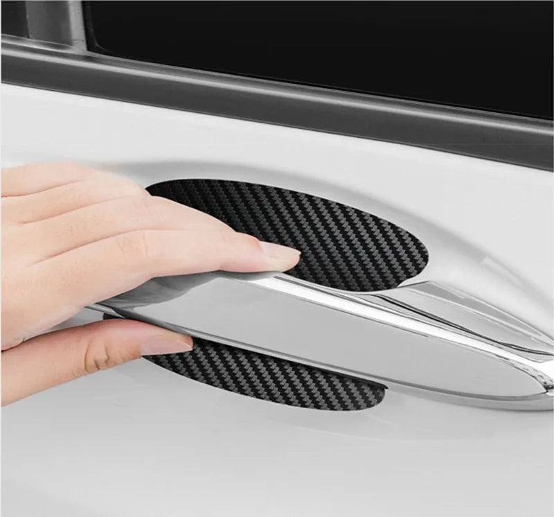 4Pcs/Set Car Door Sticker Carbon Fiber Scratches Resistant Cover Auto Handle Protection Film Exterior Styling Car Accessories