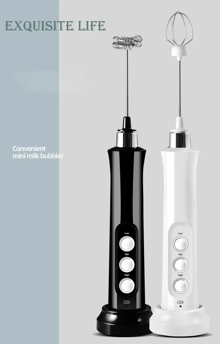 3 In 1 Portable Rechargeable Electric Milk Frother Foam Maker