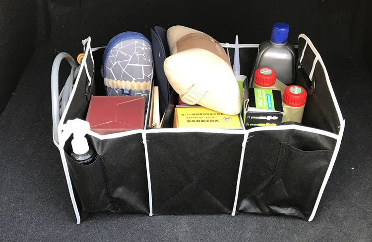 Car Multi-Pocket Trunk Organizer Large Capacity Folding Storage Bag Trunk Stowing and Tidying Trunk Organizer Car Stuff