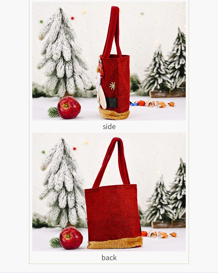 1-20PCS Christmas Tote Bag Snowman Bear Candy Bag Children Gift Bag Storage Bag Christmas Decoration