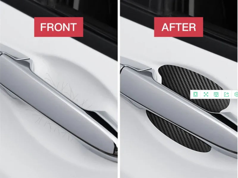 4Pcs/Set Car Door Sticker Carbon Fiber Scratches Resistant Cover Auto Handle Protection Film Exterior Styling Car Accessories
