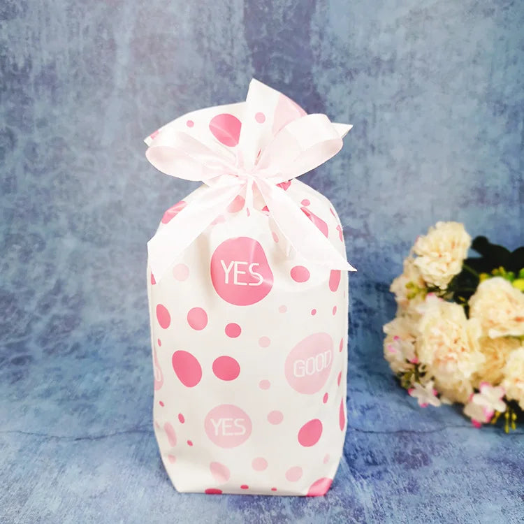 50 PCS/100 PCS Christmas gift bag holiday decoration bag candy cookie snack bag for packaging food drawstring bundle pocket