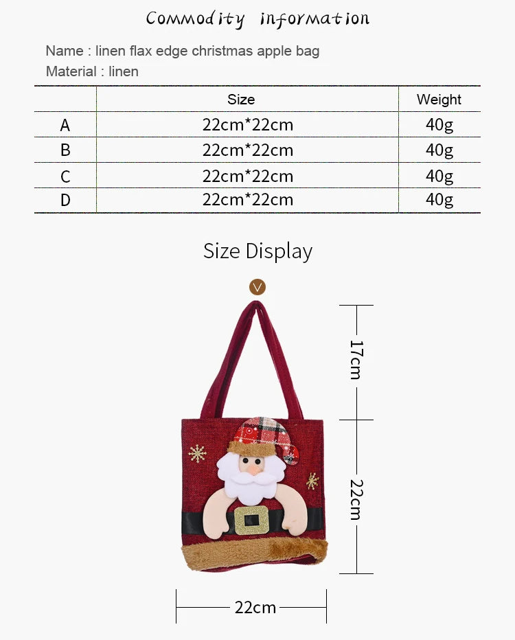 1-20PCS Christmas Tote Bag Snowman Bear Candy Bag Children Gift Bag Storage Bag Christmas Decoration