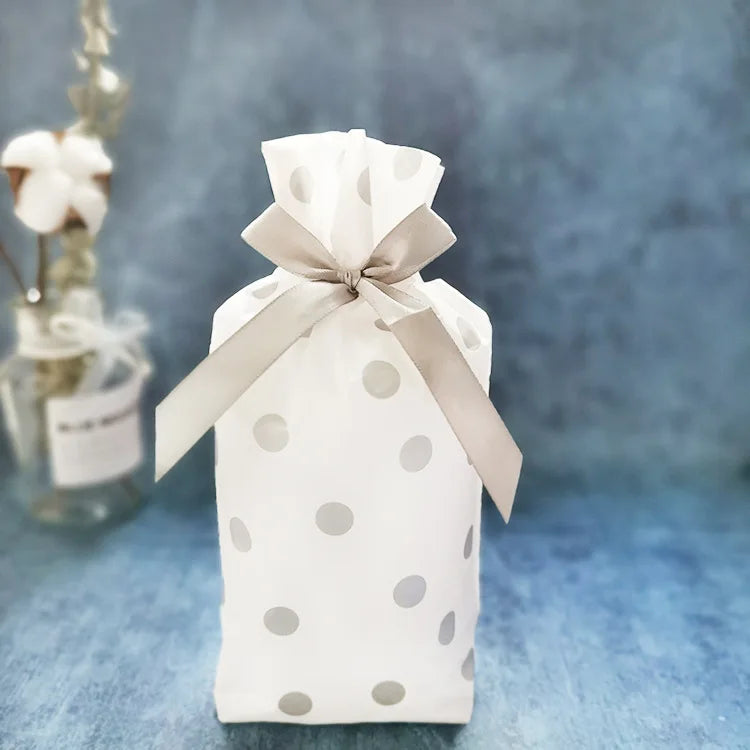 50 PCS/100 PCS Christmas gift bag holiday decoration bag candy cookie snack bag for packaging food drawstring bundle pocket