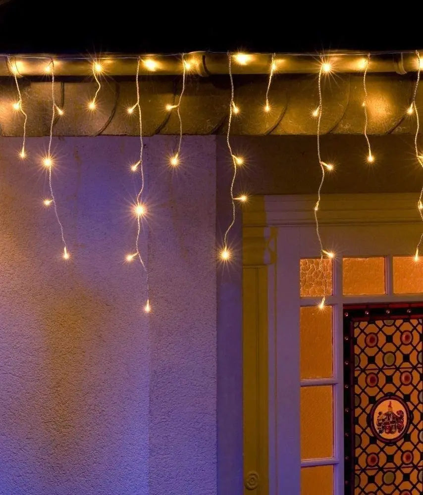 Christmas Decoration 2025 Festoon Led Icicle Curtain Lights Outdoor Droop 0.5/0.6/0.7M Street Garland On The House New Year Eve