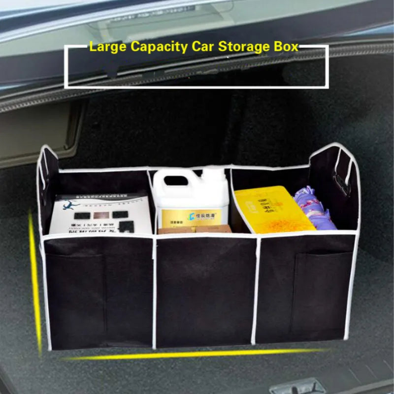 Car Multi-Pocket Trunk Organizer Large Capacity Folding Storage Bag Trunk Stowing and Tidying Trunk Organizer Car Stuff