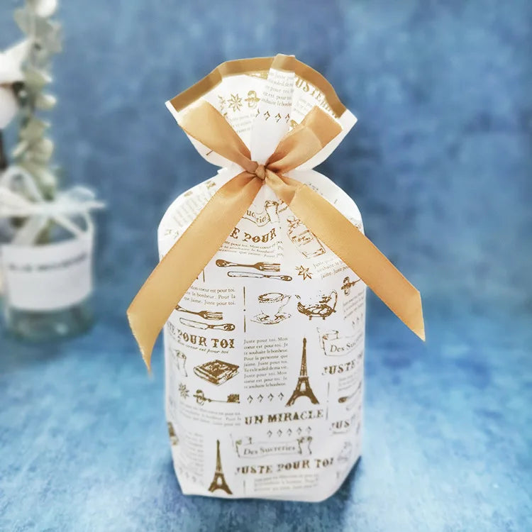 50 PCS/100 PCS Christmas gift bag holiday decoration bag candy cookie snack bag for packaging food drawstring bundle pocket