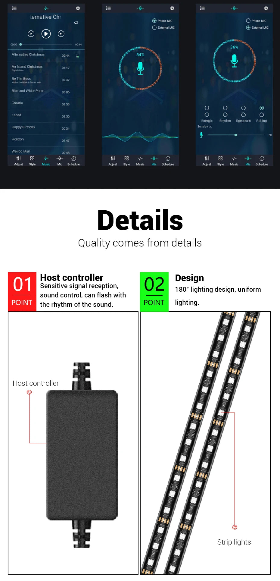 BLALION Flexible Car Underglow Light Strip 12V LED Underbody Ambient Light With App Control Neon Auto Decorative Atmosphere Lamp