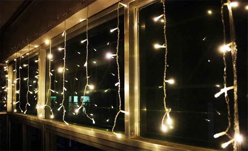 Christmas Decoration 2024/2025 icicle Led Curtain Lights for Outdoor Droop 0.4/0.5/0.6M Christmas Lights for home New Year 2025