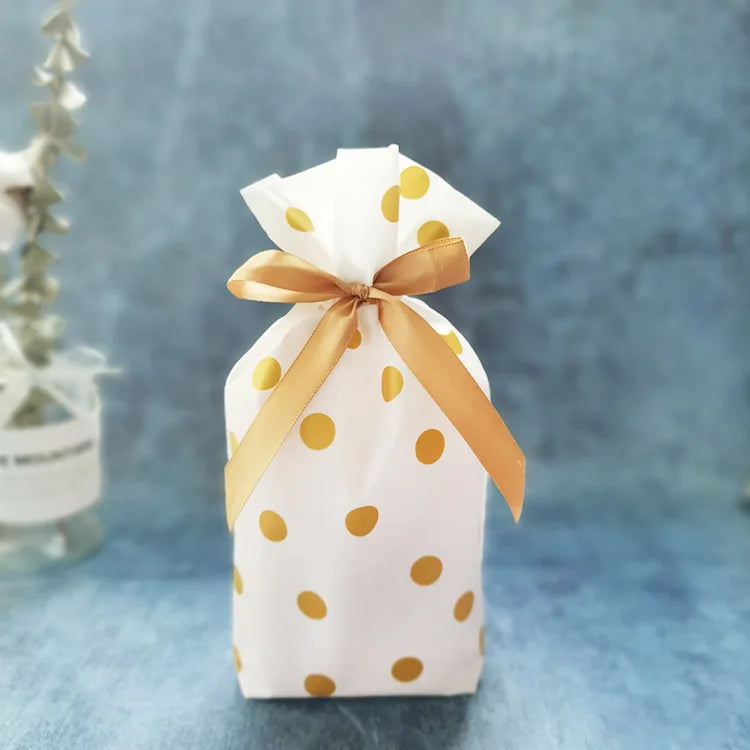 50 PCS/100 PCS Christmas gift bag holiday decoration bag candy cookie snack bag for packaging food drawstring bundle pocket