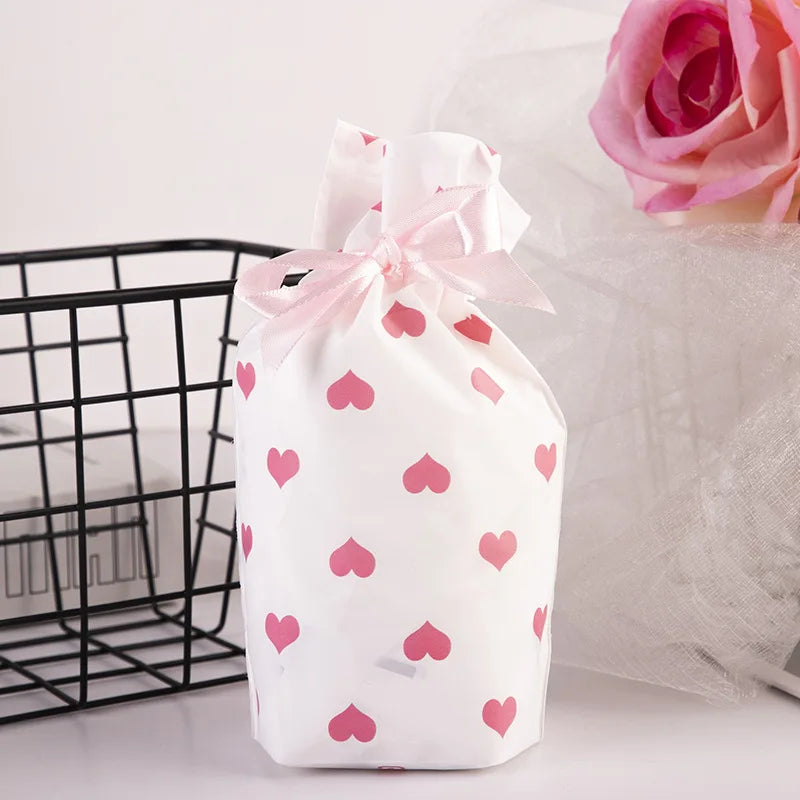 50 PCS/100 PCS Christmas gift bag holiday decoration bag candy cookie snack bag for packaging food drawstring bundle pocket