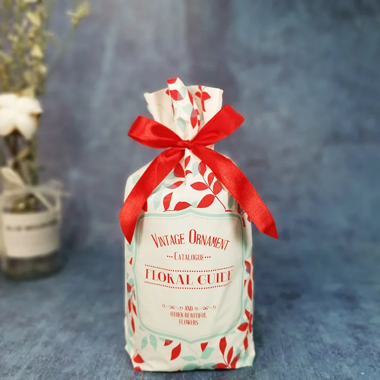 50 PCS/100 PCS Christmas gift bag holiday decoration bag candy cookie snack bag for packaging food drawstring bundle pocket