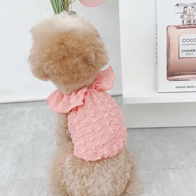 Summer Thin Pet Dog Vest Bubble Strap Small Dog Clothes Chihuahua Bichon Frise T Shirts Pet Cat Dog Costume Cute Puppy Dog Vest