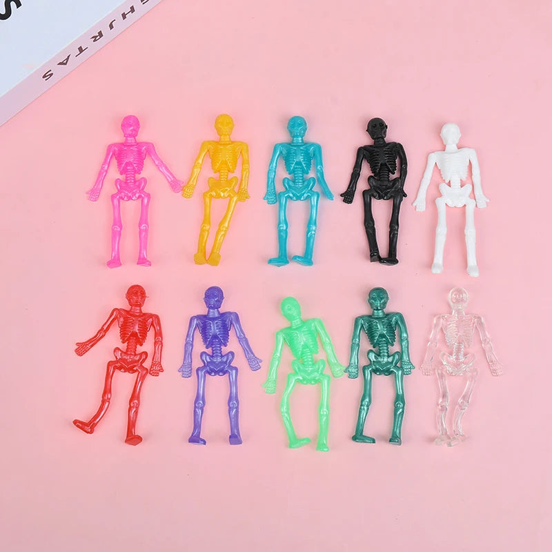 10/20/30pcs Halloween Stretchy Skeleton Trick or Treat Gift Fun Sticky Toy Kids Halloween Party Favors Goody Bag Pinata Fillers
