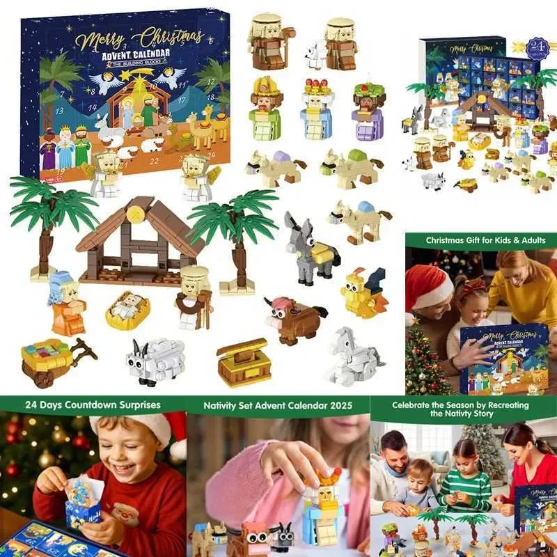 Nativity Advent Calendar 2025 Building Blocks - 24 Days Christmas Countdown Toy for Kids 6-12, Christian Religious Educational