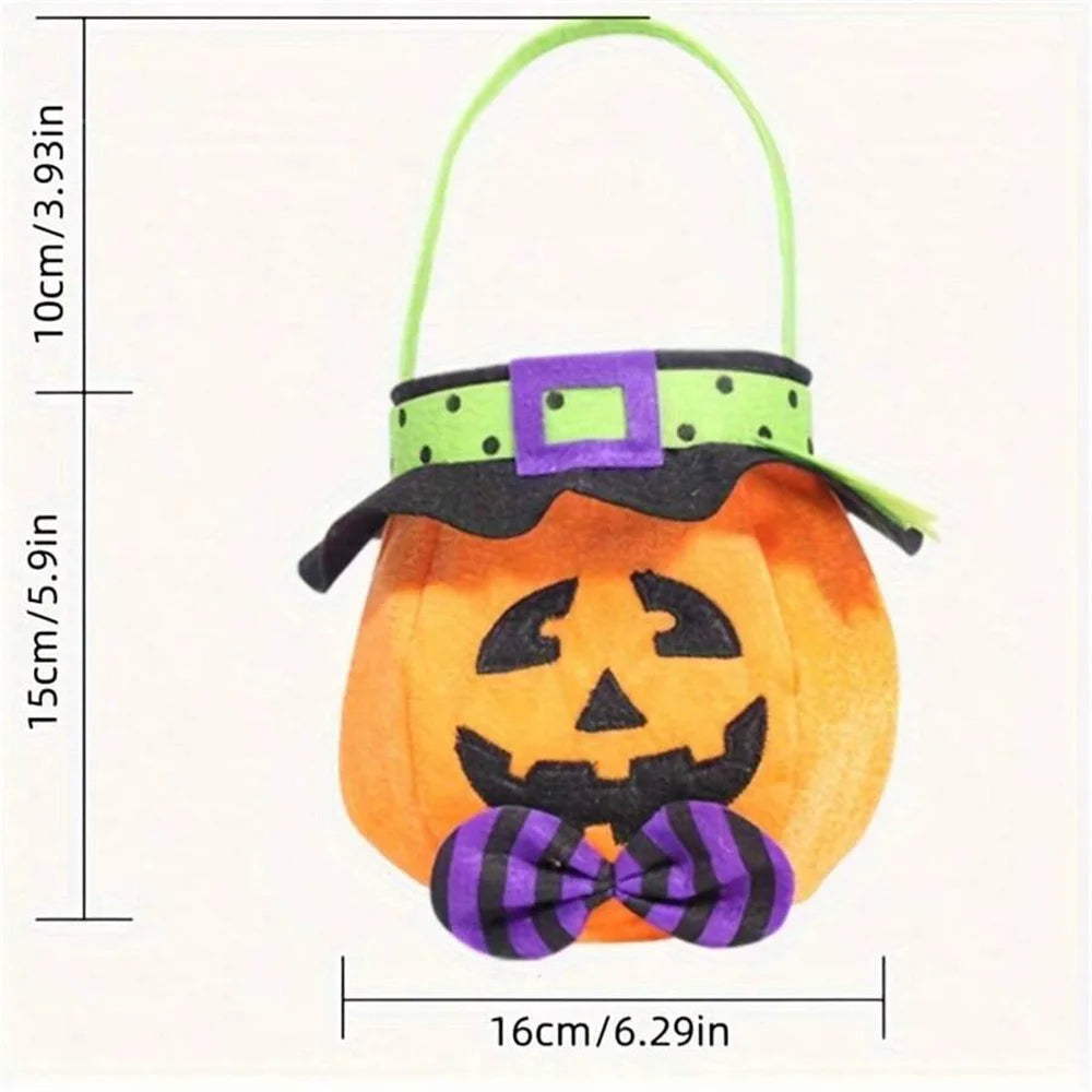 Halloween Decorations, Round Hat Bag with Handle, Kids Candy Gift Bags, Ghost Festival Props, Home Decoration, Party Supplies