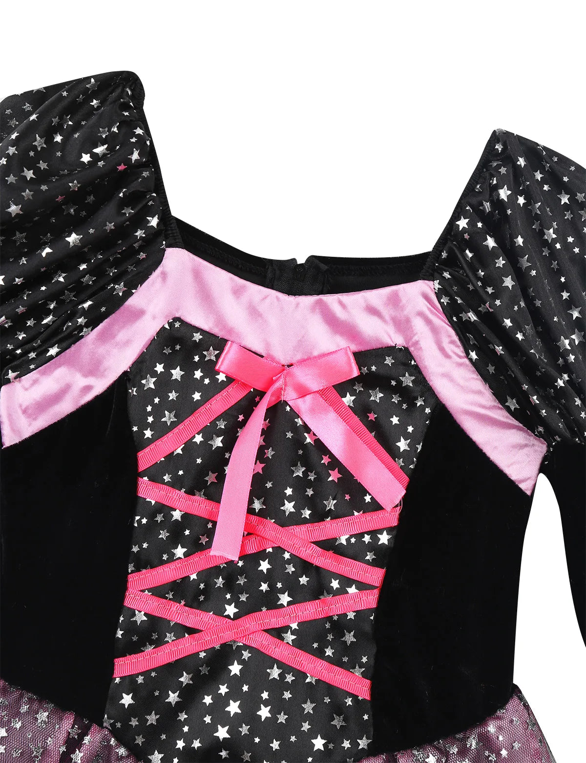 God Mother Fairy Dress with Witch Hat Wand Bag Girls Halloween Costume Witch Cosplay All Saint's Day 4Pcs Wizard Vestidos Suit