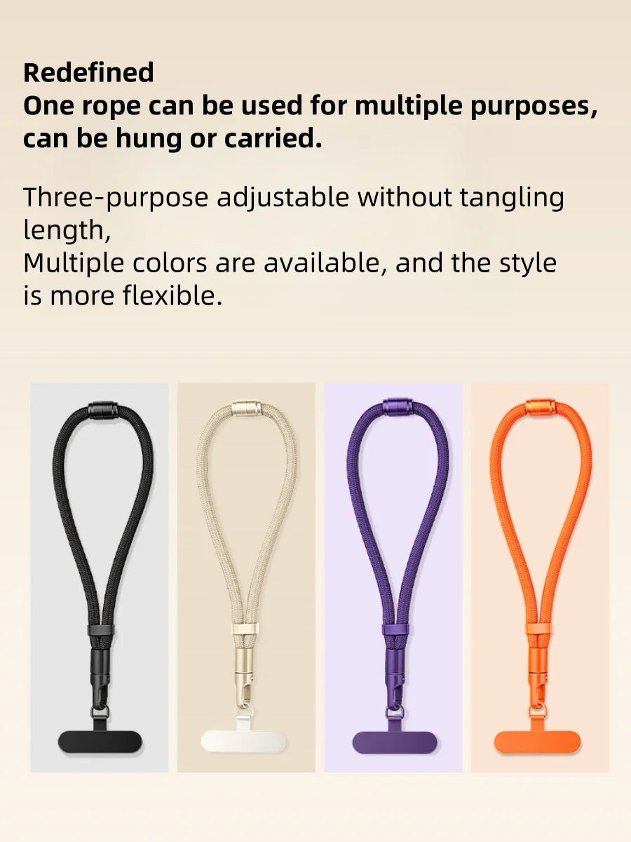 3-in-1 Switchable Mobile Phone Lanyard Adjustable Length Universal Mobile Phone Case Strap