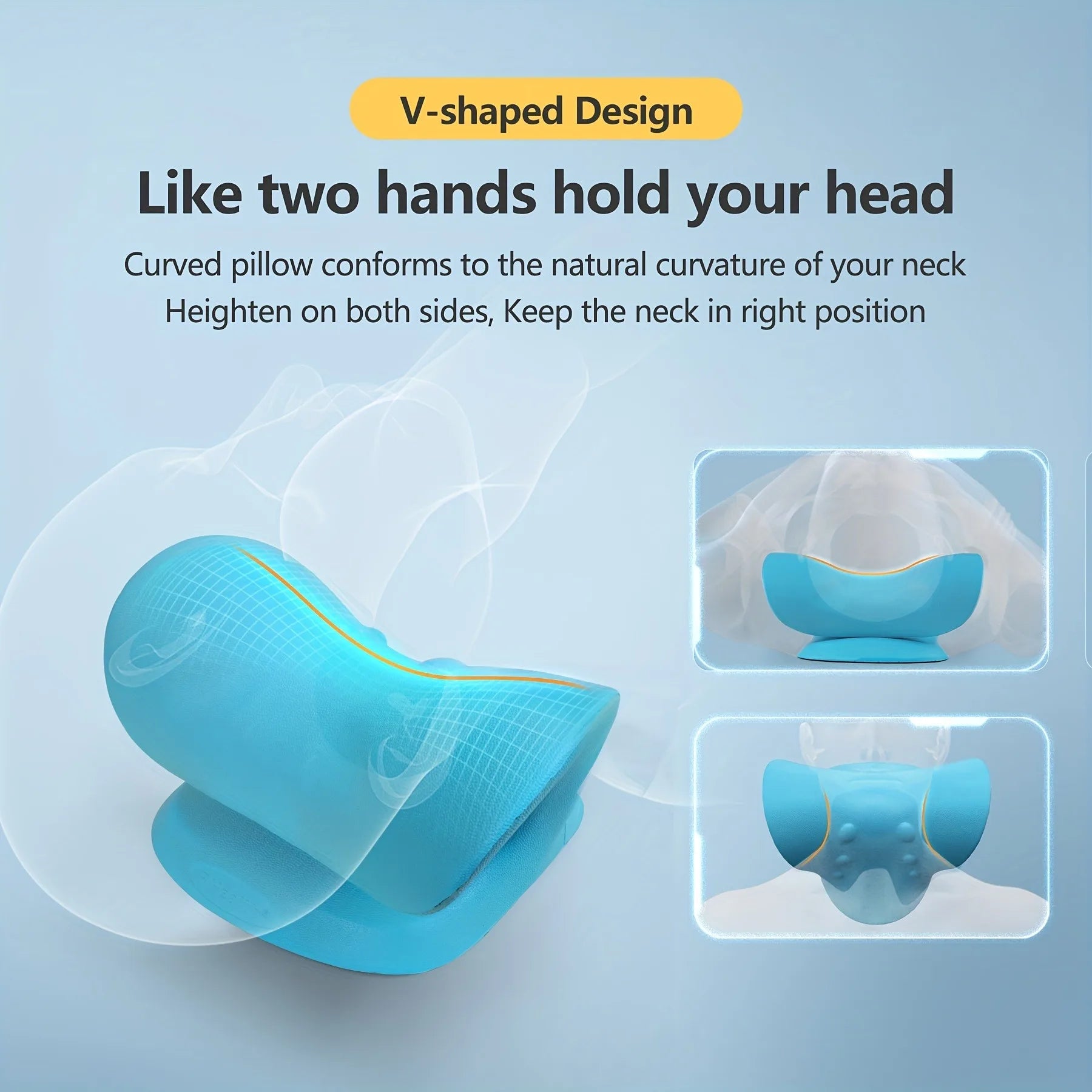 Eva Neck And Shoulder Relaxer, C-Shape Cervical Traction Device, Relax Spine Alignment, Chiropractic Pillow Stretcher Massager