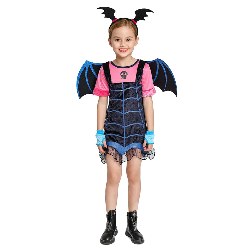 Vampirina Cosplay Dress Girl Kids Princess Clothes Charms Dress Up Christmas Halloween Costume Children Carnival Party
