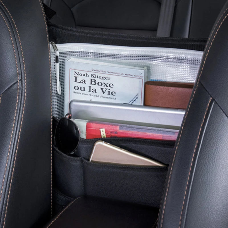 Car Seat Middle Hanger Storage Bag Leather Handbag Holder Tissue Water Cup Pockets Stowing Tidying Car Interior Accessories