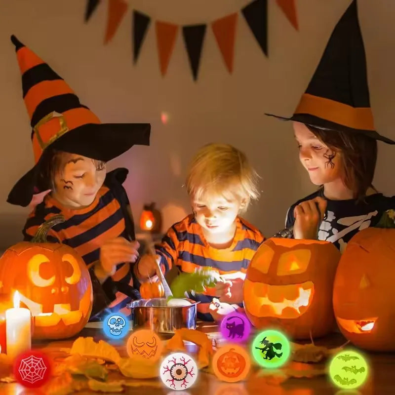 20/40Pcs Halloween Glow in The Dark Bouncy Balls with Pumpkin Gift Box Halloween Party Kids Trick or Treat Favors Goodie Fillers