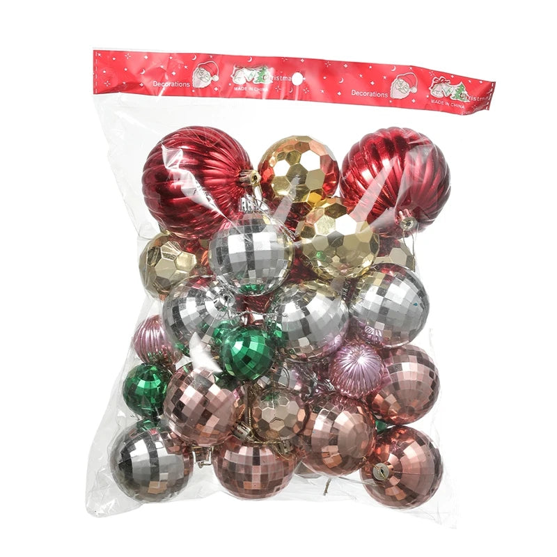 Christmas Ball Ornaments 30Pcs of 4/6/8CM Shatterproof Plastic Christmas Ball Xmas Tree Hanging Decor for Home New Year Decor