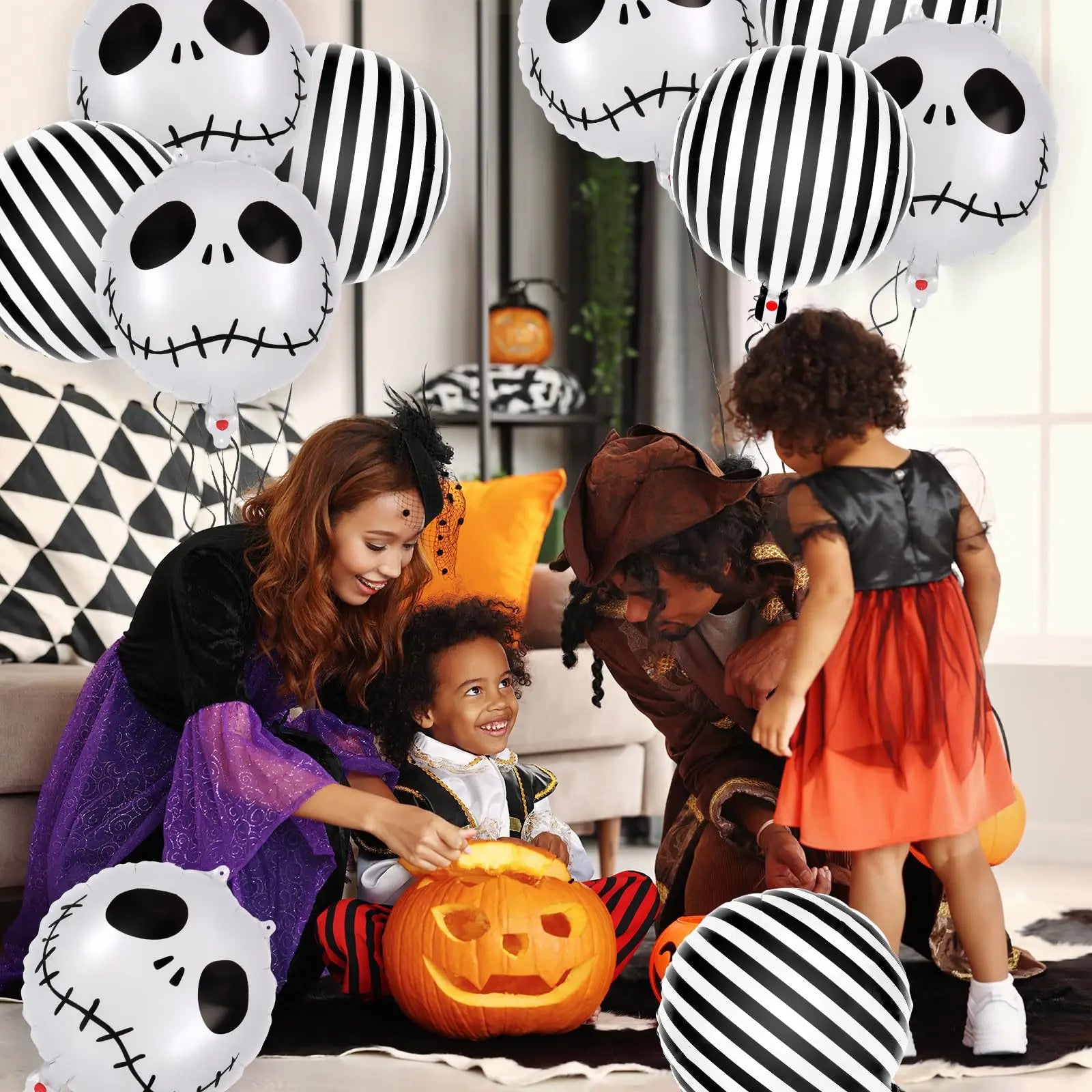 12 Pieces Halloween Foil Balloon Set Halloween Birthday Masquerade Theme Party Decoration