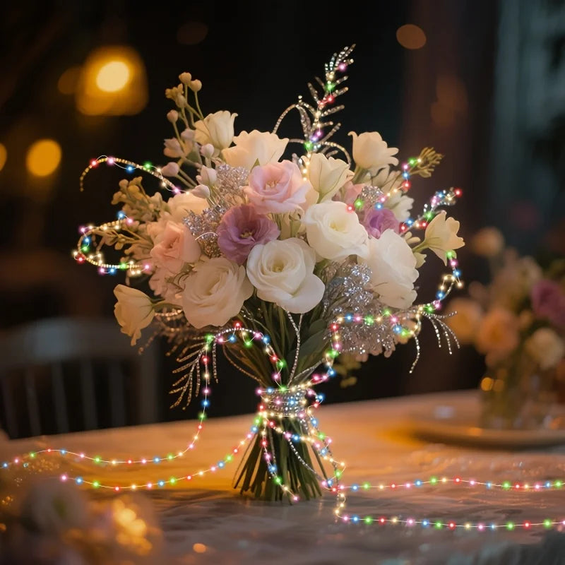 4pcs Outdoor Led Solar String Light Fairy String Christmas Tree Decor Lighting for Wedding Festival Party Garden Xmas Halloween