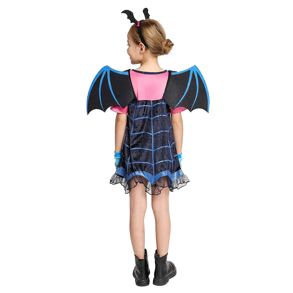 Vampirina Cosplay Dress Girl Kids Princess Clothes Charms Dress Up Christmas Halloween Costume Children Carnival Party