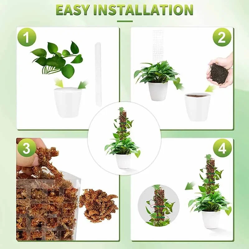 Moss Pole Plastic Plant Stand Indoor Climbing Plants Guardian Tutors Pot Moss Stick For Plants Growth Garden Support Accessories