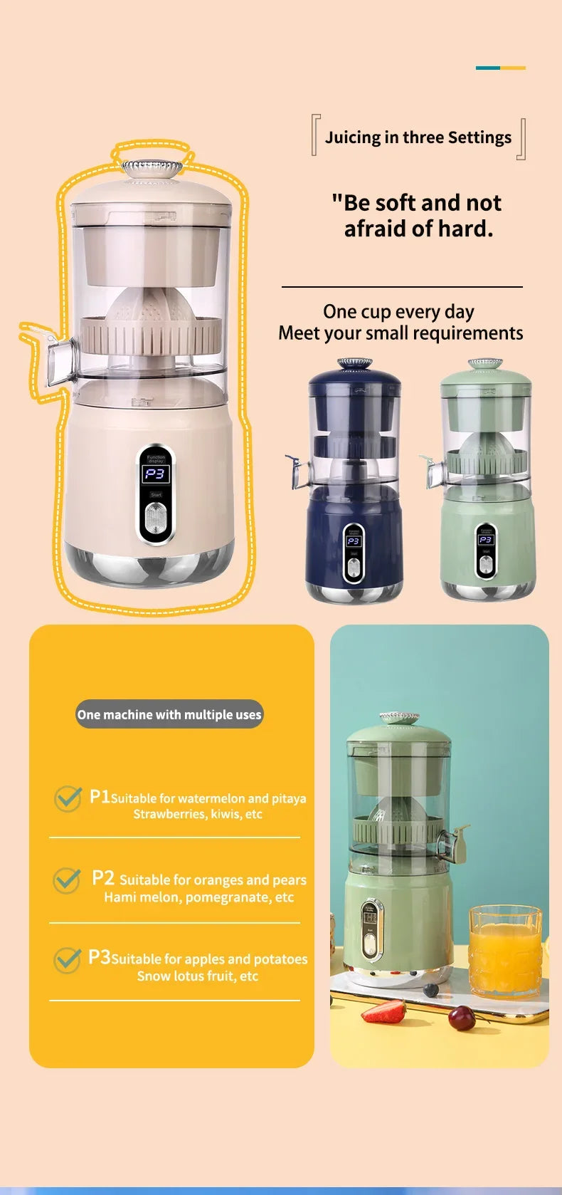 Electric Orange Juicer Portable 600ml Original Citrus Fruit Juice Extractor