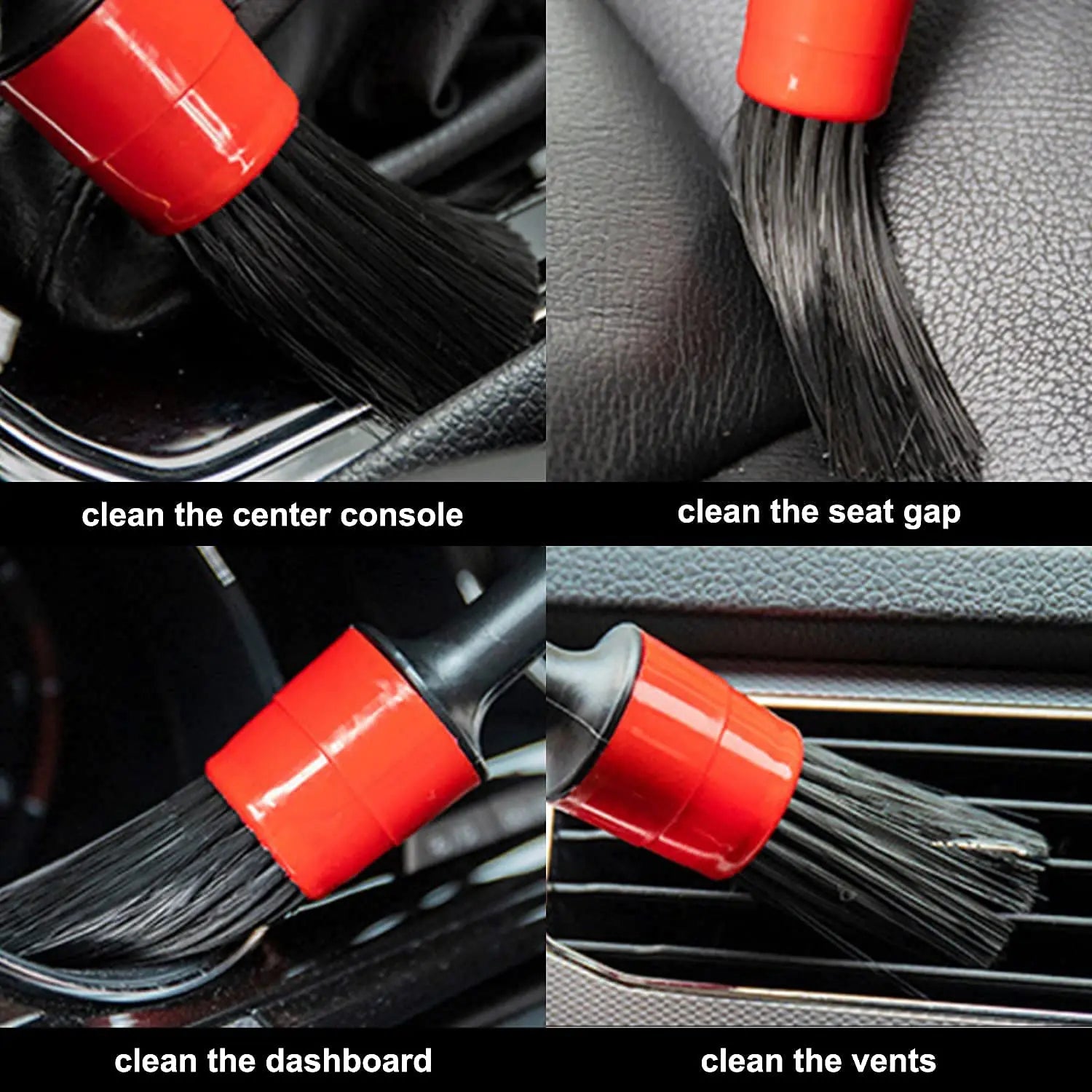 ANBOO 26 Pcs Car Cleaning Brush Detailing Brush Set Drill Brush Attachment for Car Interior Exterior Leather Air Vents Clean