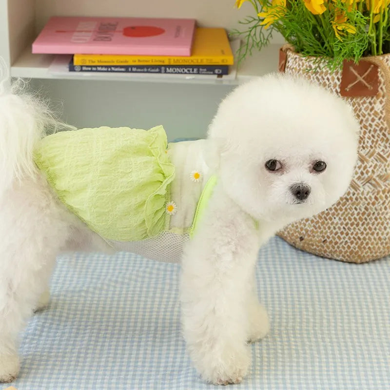 Summer Thin Pet Dog Vest Bubble Strap Small Dog Clothes Chihuahua Bichon Frise T Shirts Pet Cat Dog Costume Cute Puppy Dog Vest