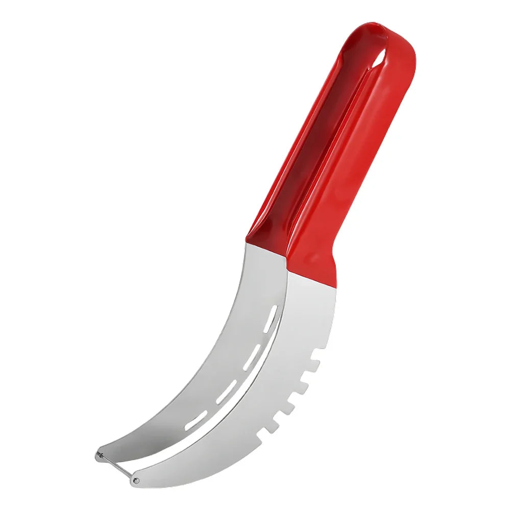 Stainless Steel Safe Efficient Watermelon Slicer Server with Non-Slip Handle Fruit Divider Watermelon Slicer Cutter Fruit Tools