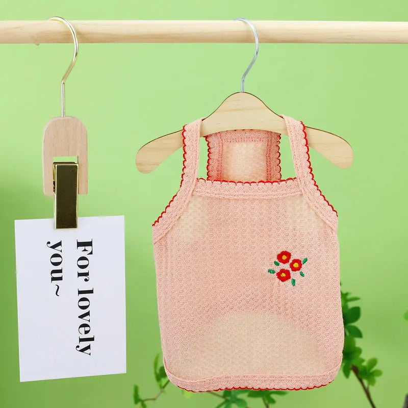 Puppy Summer Clothes Suspender Vest for Small Dogs 2025 Dog Clothing Chihuahua Dog Cooling Vest Love Relief Girls Dog T-Shirt