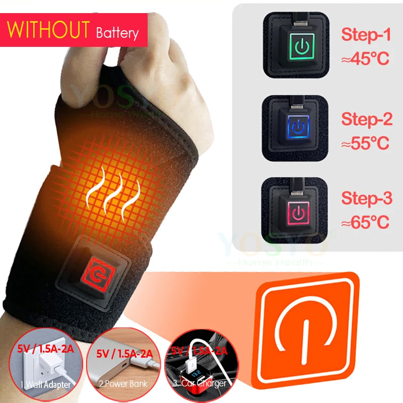 Heating Wrist Protector Sports Protection Breathable Support Sleeve Hand Joint Brace Tool Heat Health Care Device