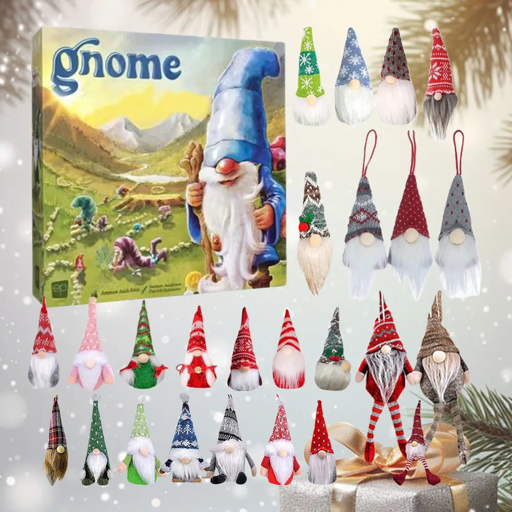 24 Days Christmas Gnome Holidays Advent Calendar Gnome Dolls Plush Toy 2024 Xmas Countdown Calendar New Year Holidays Gifts Box