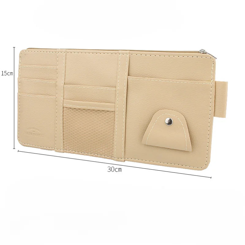 Car Sun Visor Bill Pen Business Card Holder CD DVD Organizer Storage Box Sunglasses Clip Stowing Tidying Car Accessories
